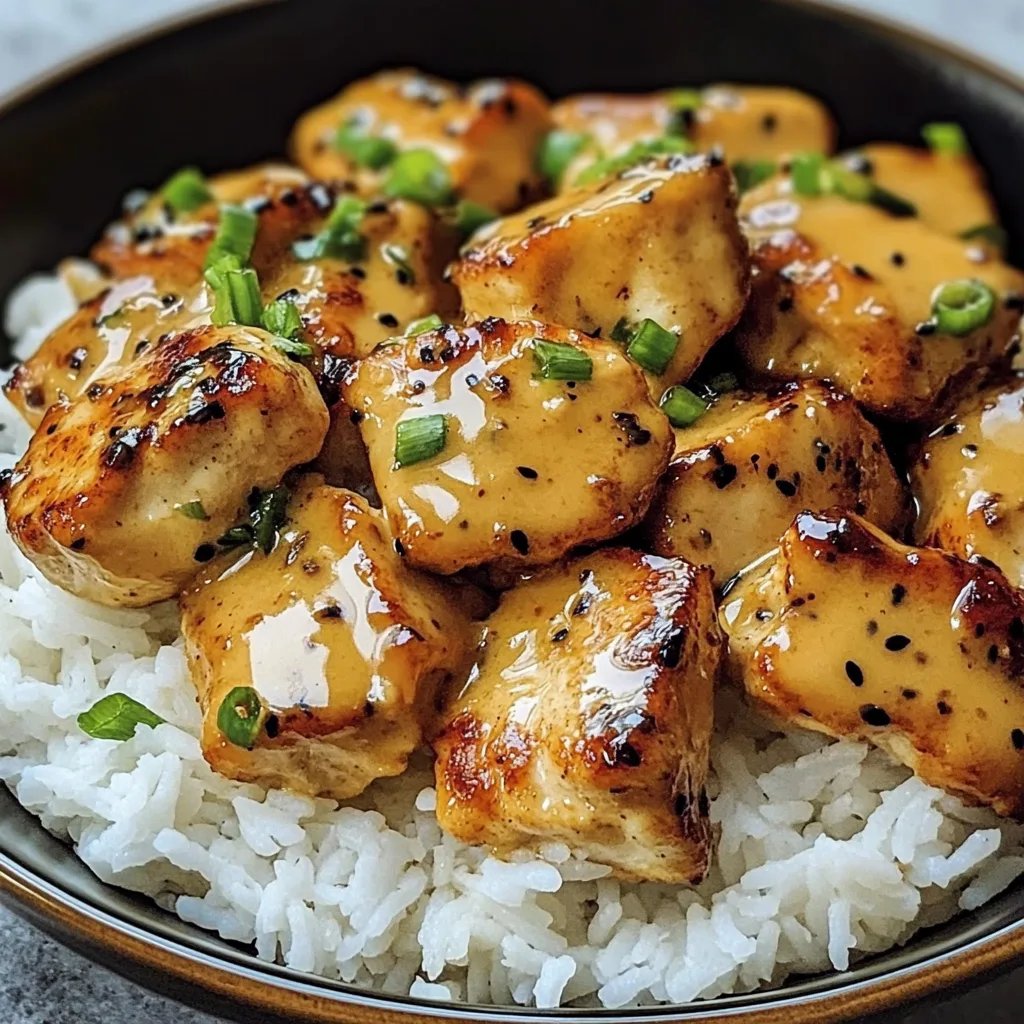 Schnelles Honig Senf Hähnchen mit Reis