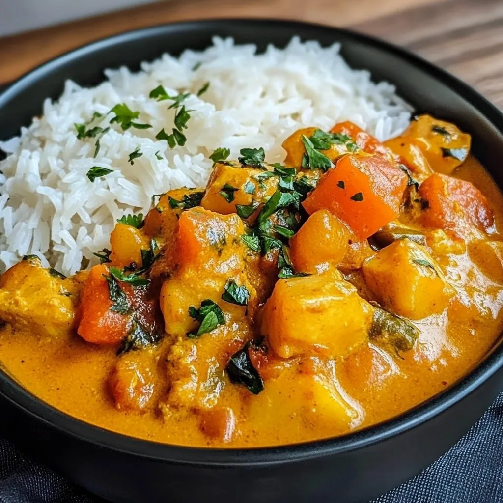 Veganes Kürbis Curry mit Kokosmilch