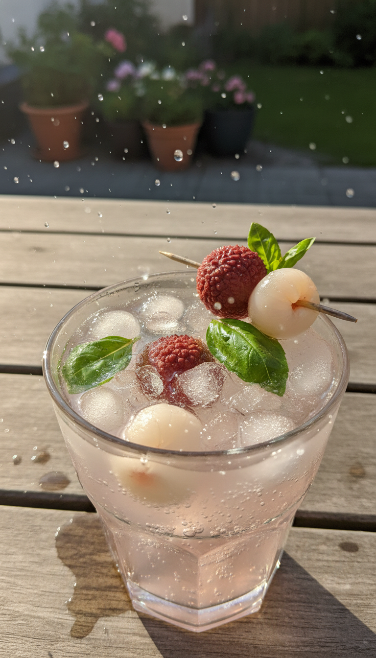 Litschi Basilikum Spritz