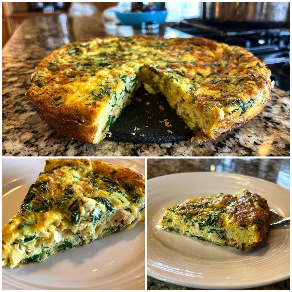 Einfache Spinat- und Puten-Frittata