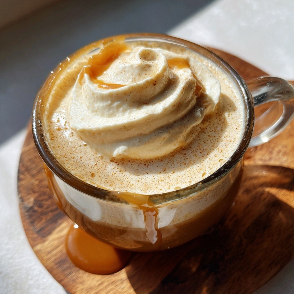 Eierpunsch mit Karamellsirup und Sahne