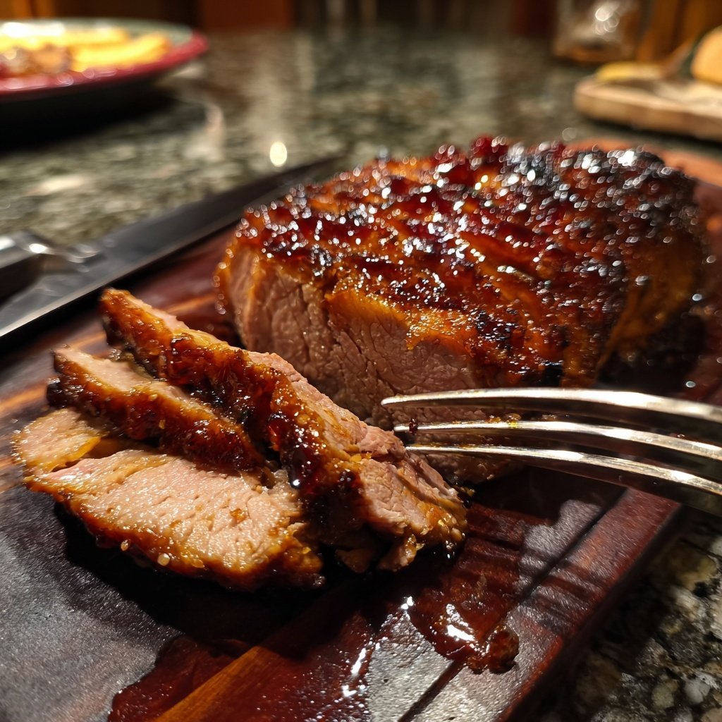 Schinken mit Kirsch Bourbon Glasur