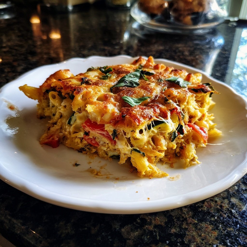 Frischer Garten Nudelauflauf