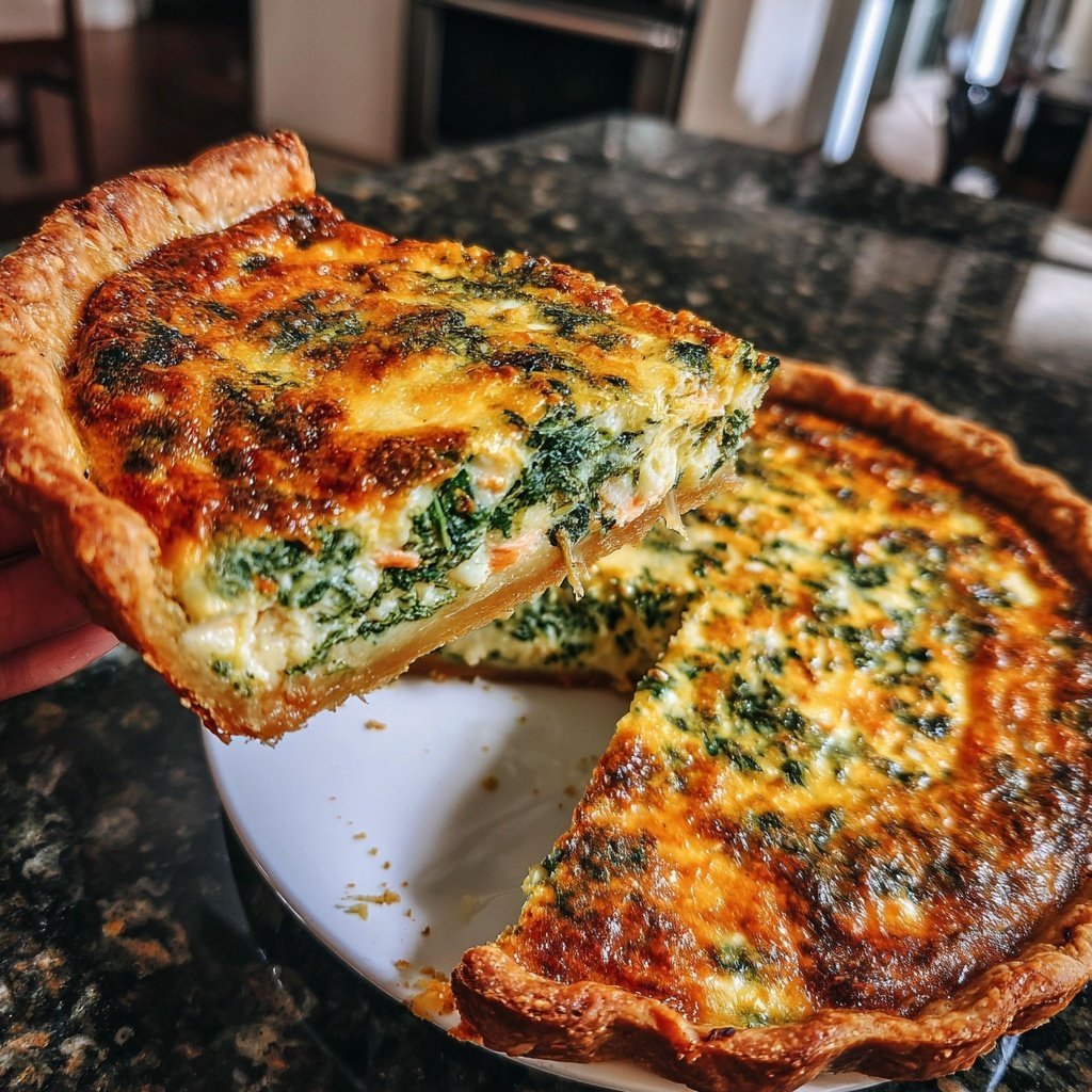 Käse-Lachs-Quiche mit Spinat