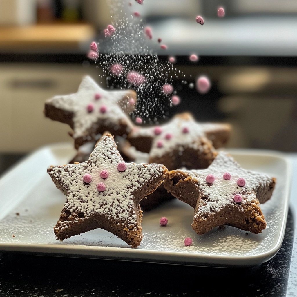 Schoko-Zimtsterne mit rosa Pfeffer