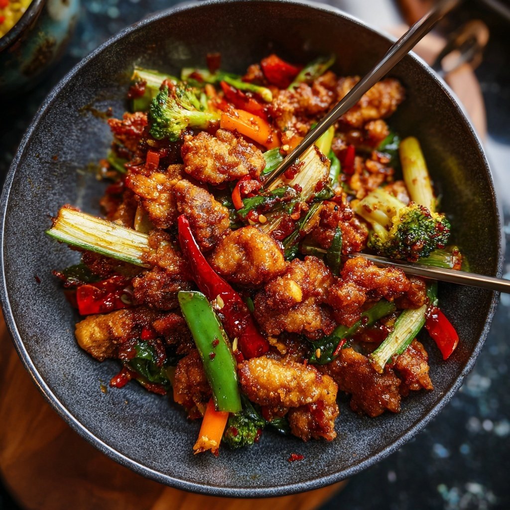 Sichuan Pfeffer Hähnchen Pfanne Stir Fry