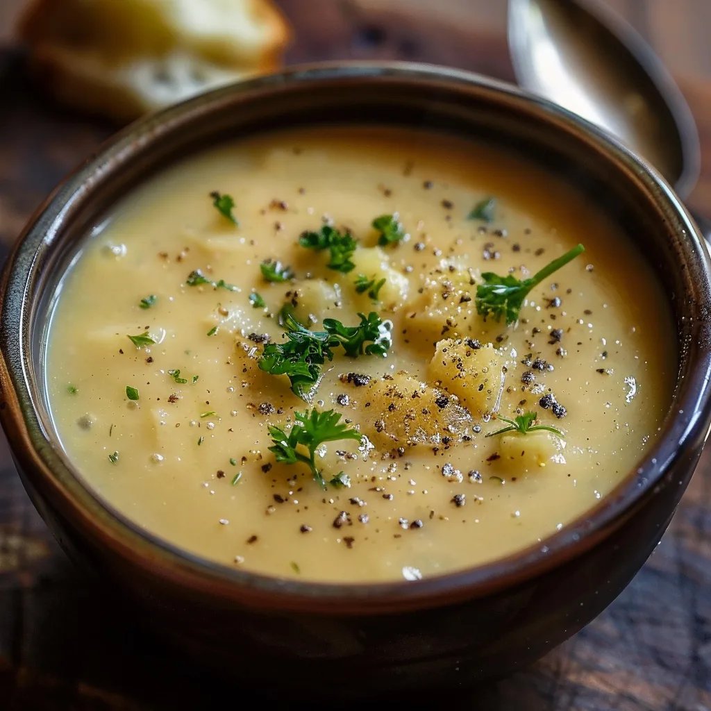 Cheddar-Knoblauch-Kartoffelsuppe