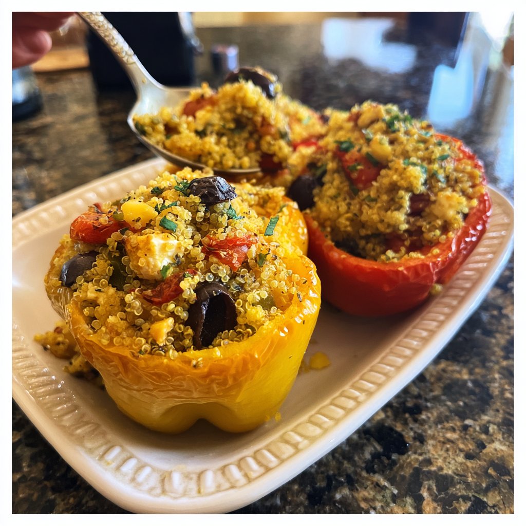 Mediterrane Quinoa Gefüllte Paprika