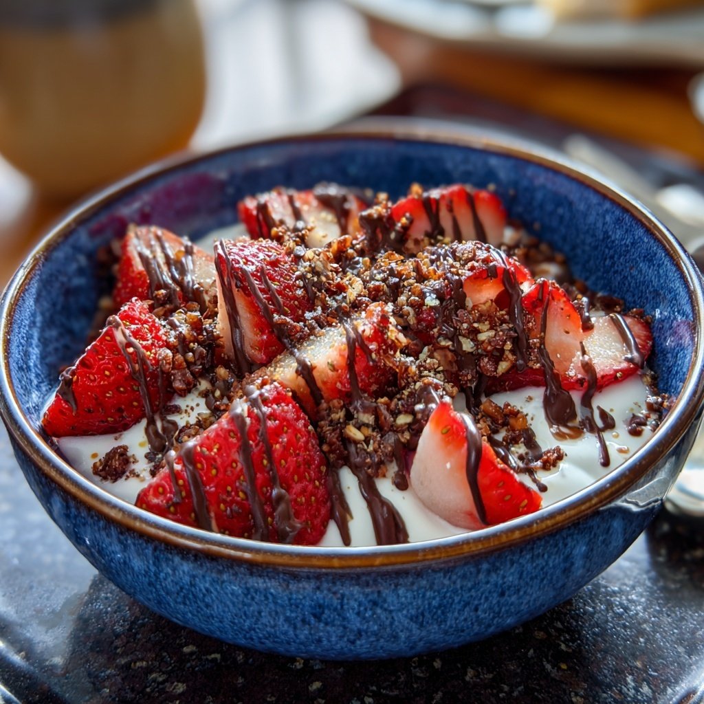 Schokoladen-Erdbeer-Frühstücks-Bowl