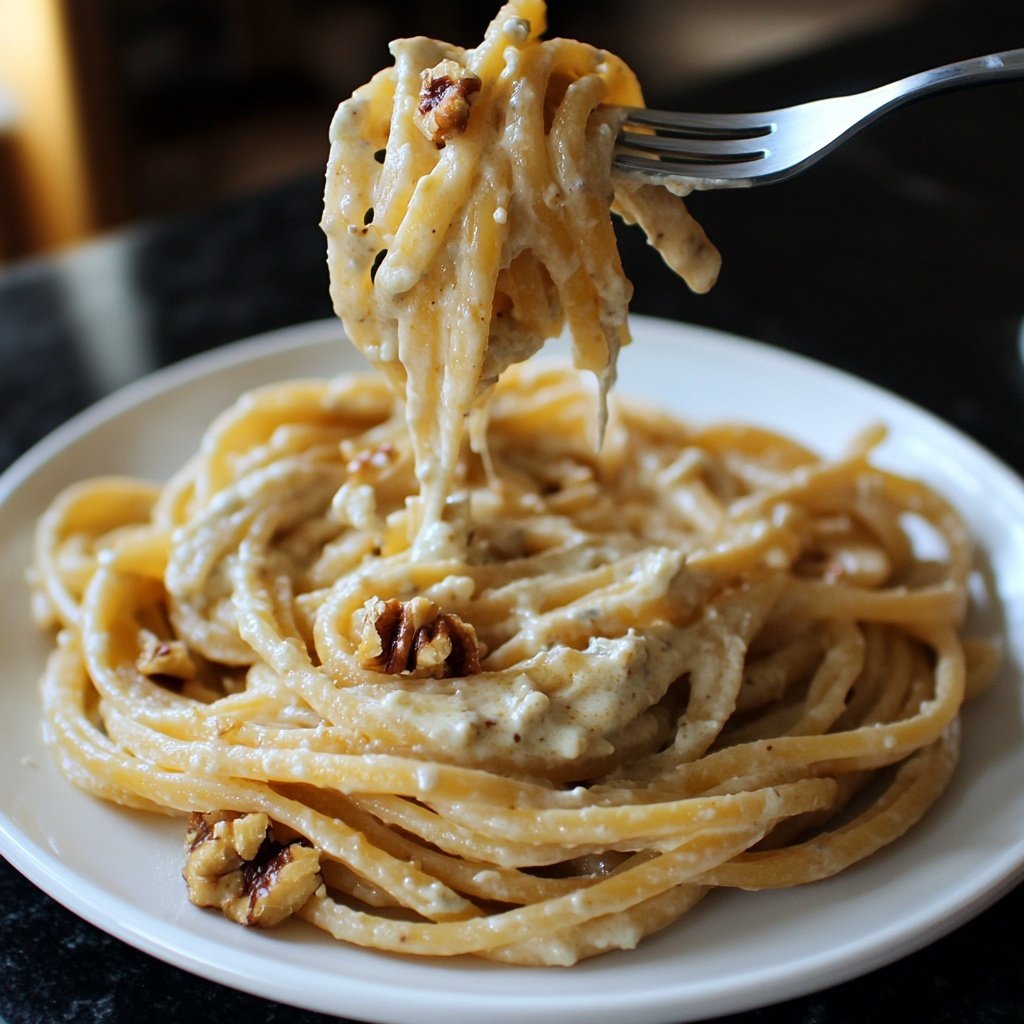 Pasta in cremiger Gorgonzola-Walnuss-Sauce