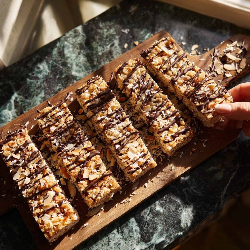 Kokosnuss Proteinriegel backen