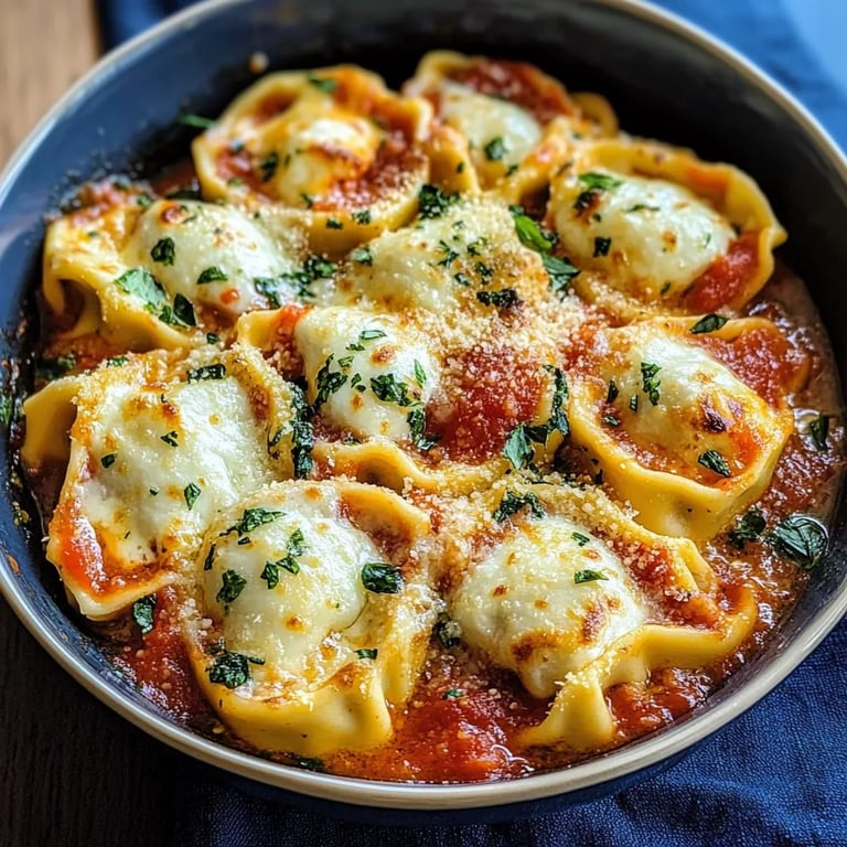 Tortellini-Auflauf mit Tomaten und Mozzarella