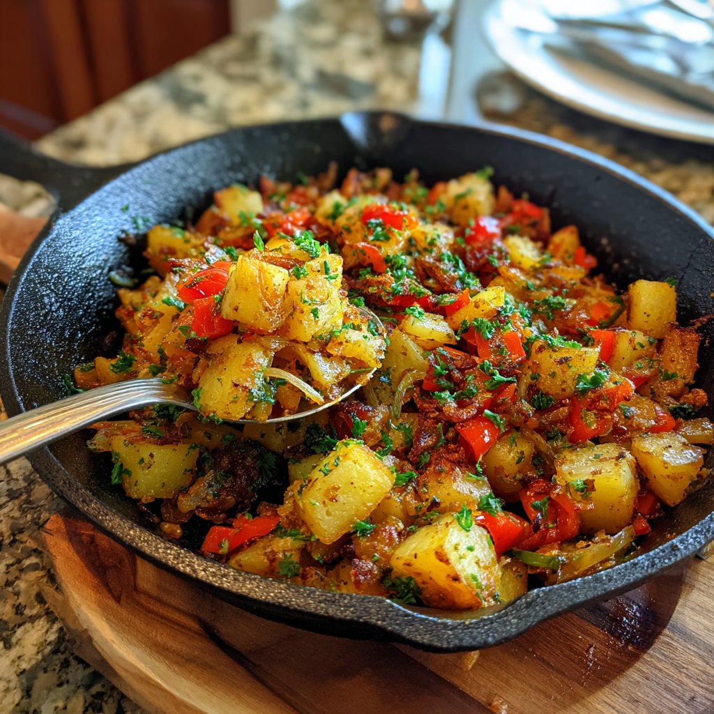 Herzhafter Frühstück Kartoffel Hash